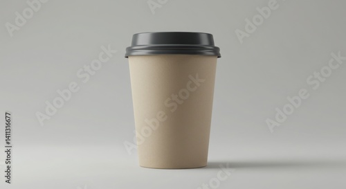 Coffee Cup with Lid Mockup Beige 60