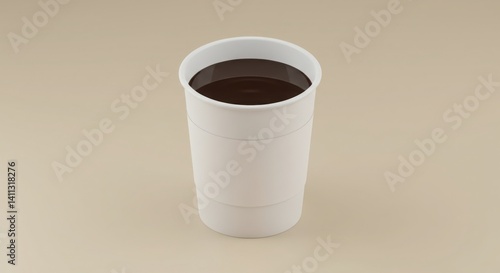 White Coffee Cup Lid Mockup Beige 65