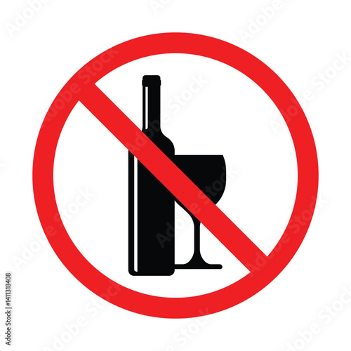 No alcohol sign-4 , No drinking icon . Vector illustration
No alcohol drink sign