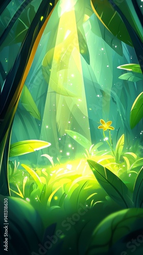 Sunlit Jungle Clearing.