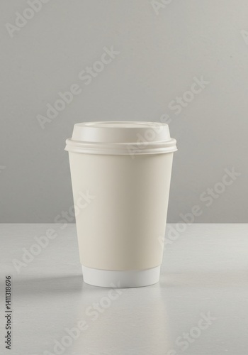 White Coffee Cup Shadow Mockup White 67