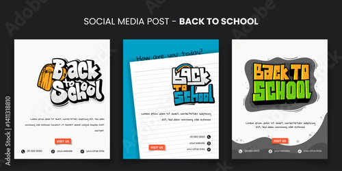 Back to school. social media banner post template for back to school campaign with typography design