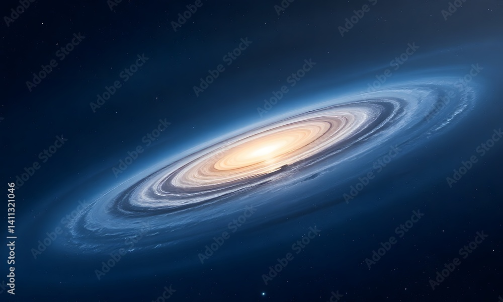 Fototapeta premium A spiral galaxy rotating in outer space.