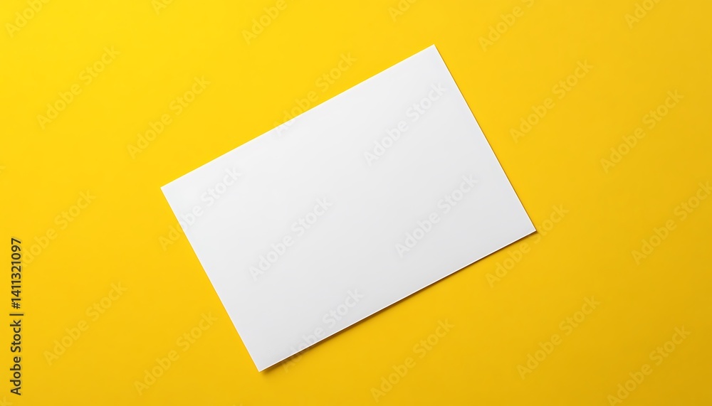 Blank white business card on yellow background. Mockup for branding identity. Blank white business card on yellow background. Mockup for branding identity.