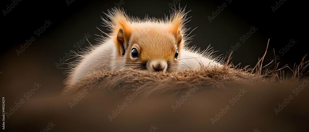 Fuzzy Baby Squirrel Nestling Fuzzy Baby Squirrel Nestling