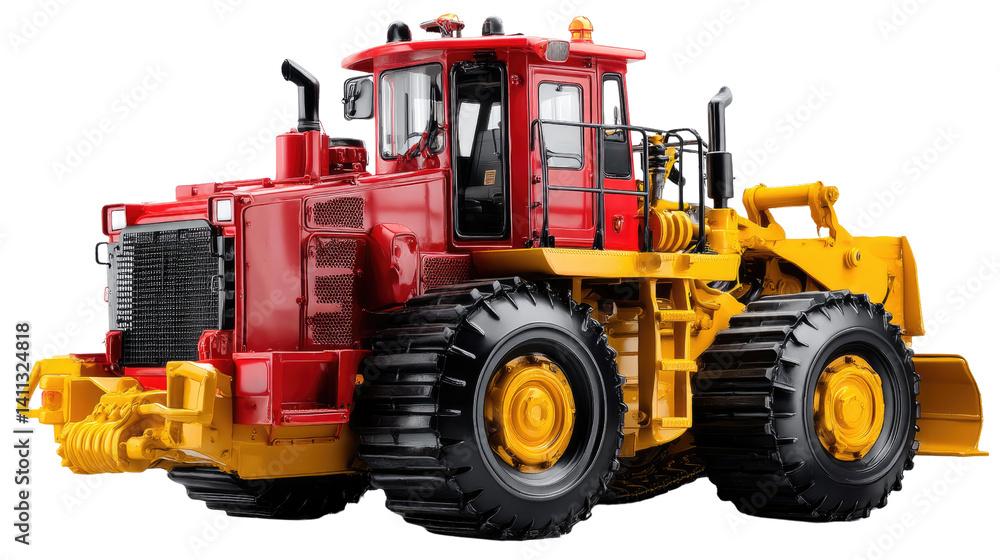 Fototapeta premium Heavy-Duty Machinery: An imposing image of robust heavy machinery, showcasing its power and intricate engineering details, symbolizing industry and progress.