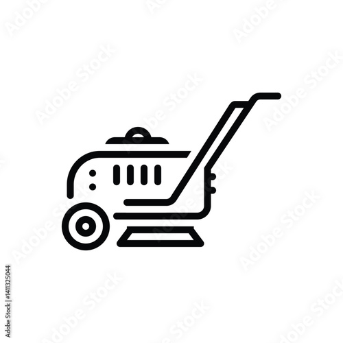 Black line icon for cleaning machine