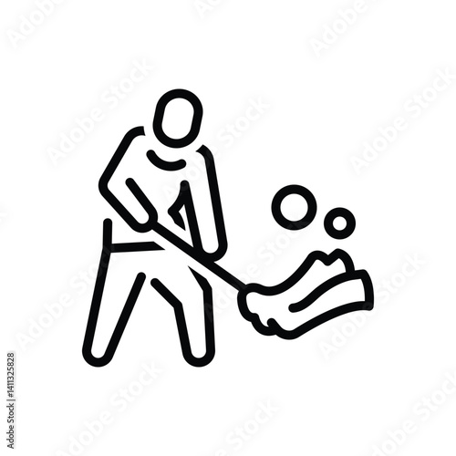 Black line icon for mopping