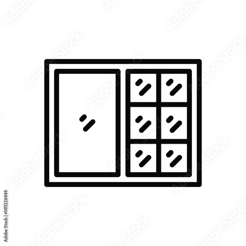Black line icon for window