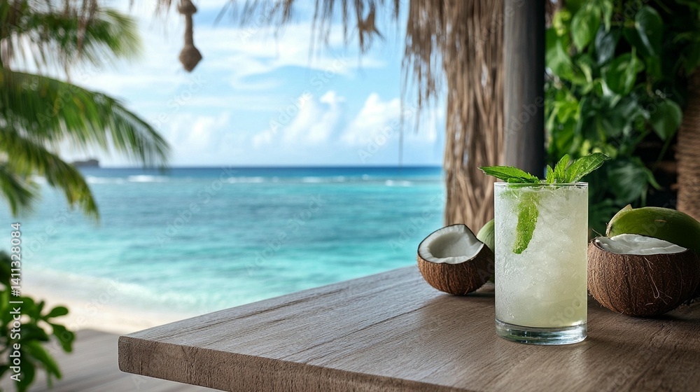 Obraz premium Tropical Coconut Mint Drink