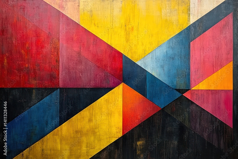 Naklejka premium Vibrant geometric abstract painting