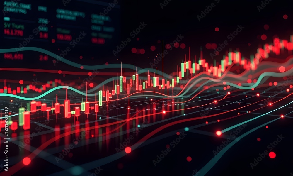 Fototapeta premium A stock market chart is displayed.
