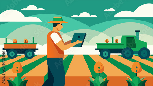 By utilizing precision planting machines farmers can significantly reduce the amount of time and labor required for planting allowing them to focus on other important tasks in. Vector illustration