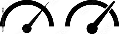 Speedometer icon set. speed indicator. dial indicator. high barometers, dashboard with arrows
