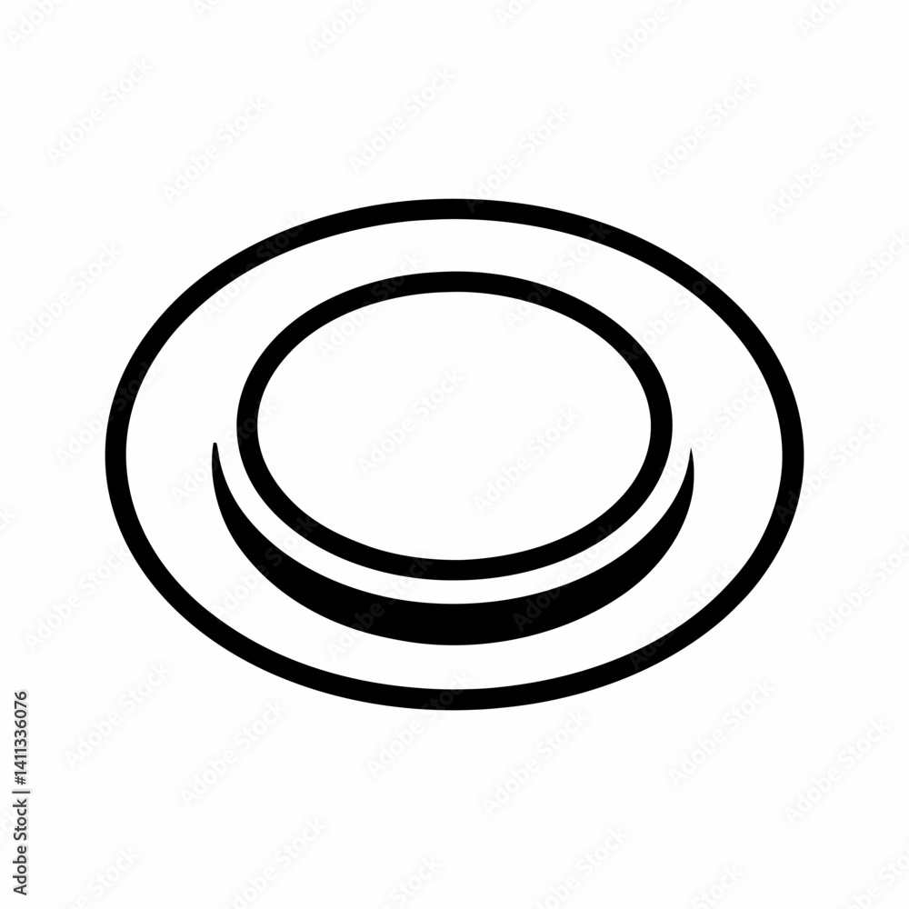 Plate Icon Round Dinner Dish Vector Icon on White Background Plate Icon Round Dinner Dish Vector Icon on White Background
