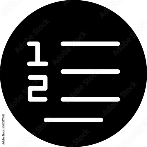 List Ordered Outline Style Icon