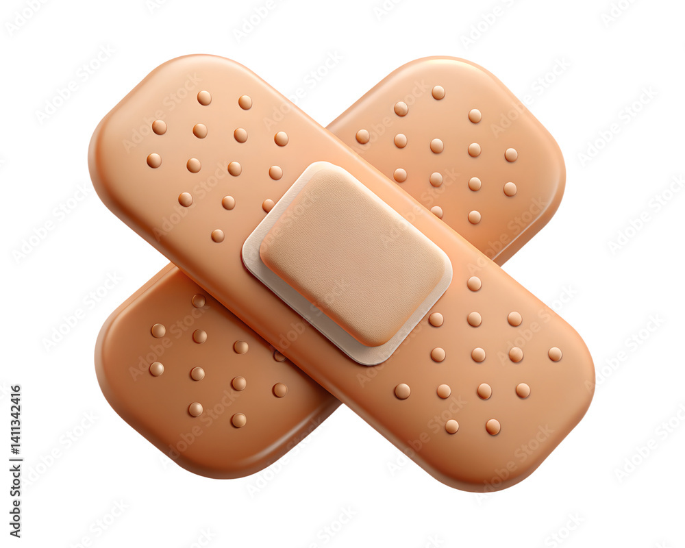 Medical Adhesive Bandage Plasters Cross Illustration First Aid Conceptisolated on white background Medical Adhesive Bandage Plasters Cross Illustration First Aid Conceptisolated on white background
