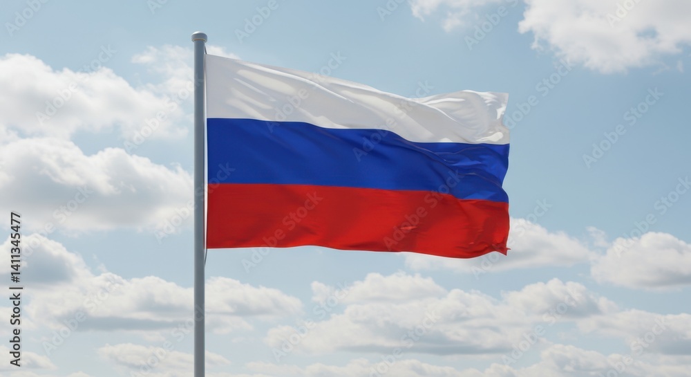 Russian Federation Flag Waving Proudly Under a Bright Sky A Stunning Display of National Pride Russian Federation Flag Waving Proudly Under a Bright Sky A Stunning Display of National Pride