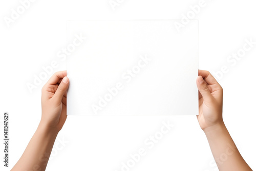 Wallpaper Mural Hands holding white blank paper, cut out Torontodigital.ca