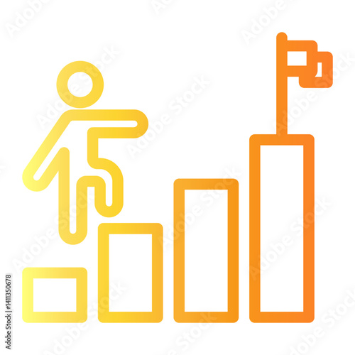 steps Line Gradient Icon