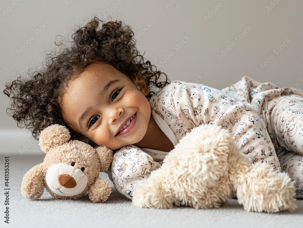 Happy Toddler with Teddy Happy Toddler with Teddy