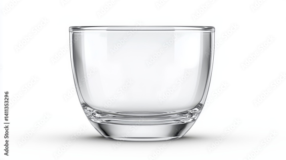 Elegant empty transparent glass isolated on white background ideal for beverages or minimalist design Elegant empty transparent glass isolated on white background ideal for beverages or minimalist design