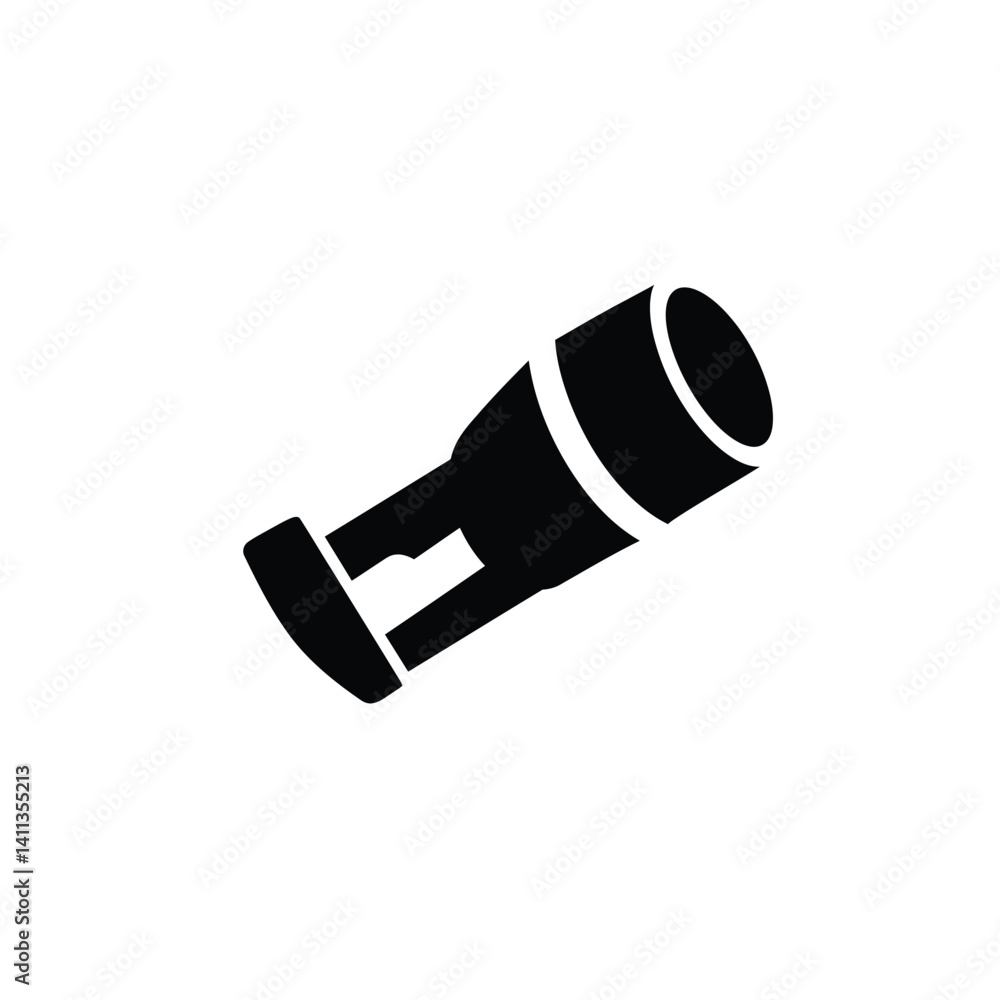 Minimalist Flashlight Icon Vector Illustration In Black Silhouette Style Minimalist Flashlight Icon Vector Illustration In Black Silhouette Style