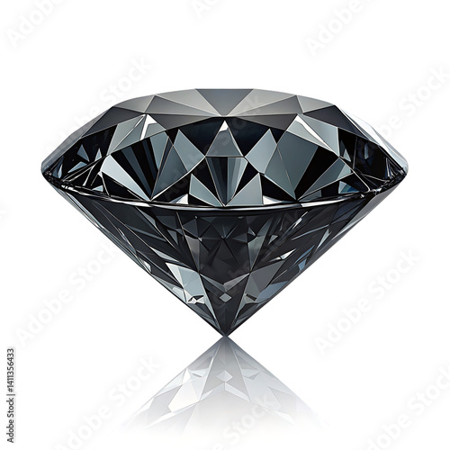 black diamond isolated on white background, PNG