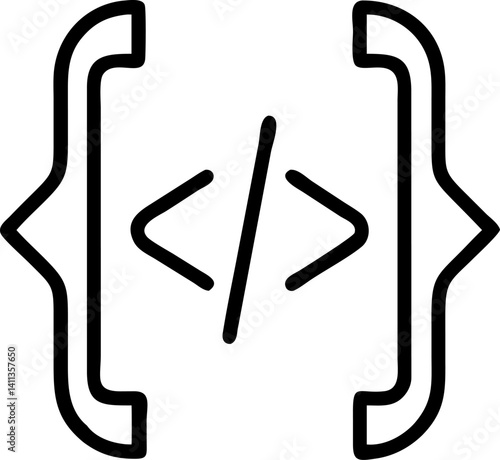 code bracket vector icon