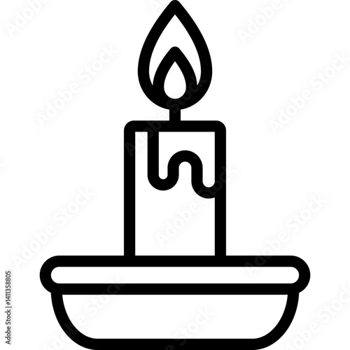 candle icon illustration design with outline