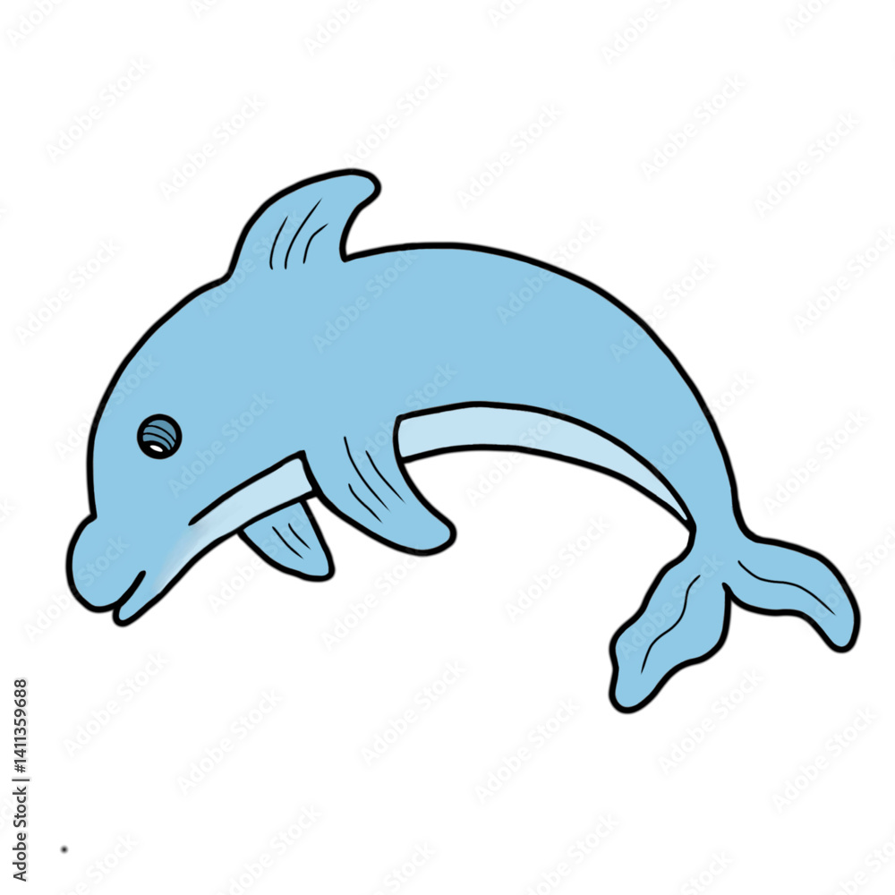 Obraz premium Dolphin Jumping Cute and Minimal Style