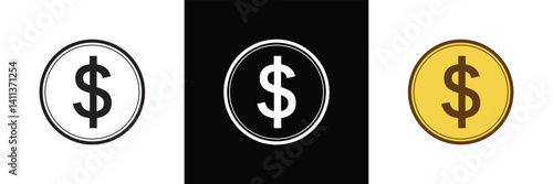 Dollar sign icon. money bag icon. dollar bag symbol. e commerce icon. dollar bag icon for app, ui and website. vector illustration in eps 10.