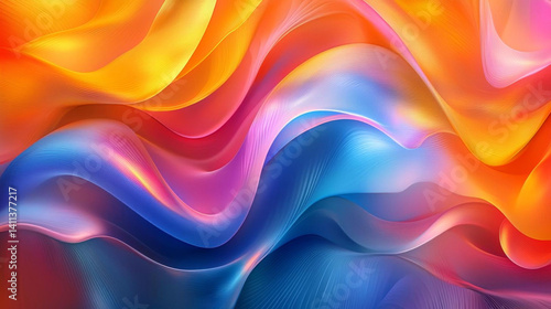 Wallpaper Mural Vibrant minimalist abstract shapes create dynamic colorful wave pattern Torontodigital.ca