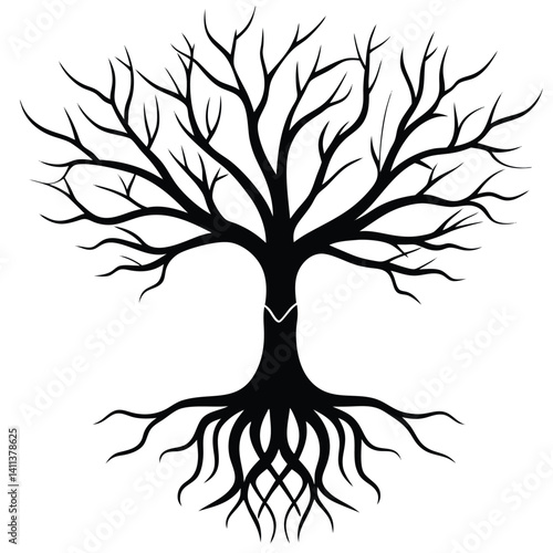 Tree with Branches Unraveling into Threads