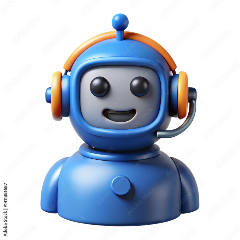 AI-driven customer service chatbot with a 3D icon isolated on a transparent background AI-driven customer service chatbot with a 3D icon isolated on a transparent background