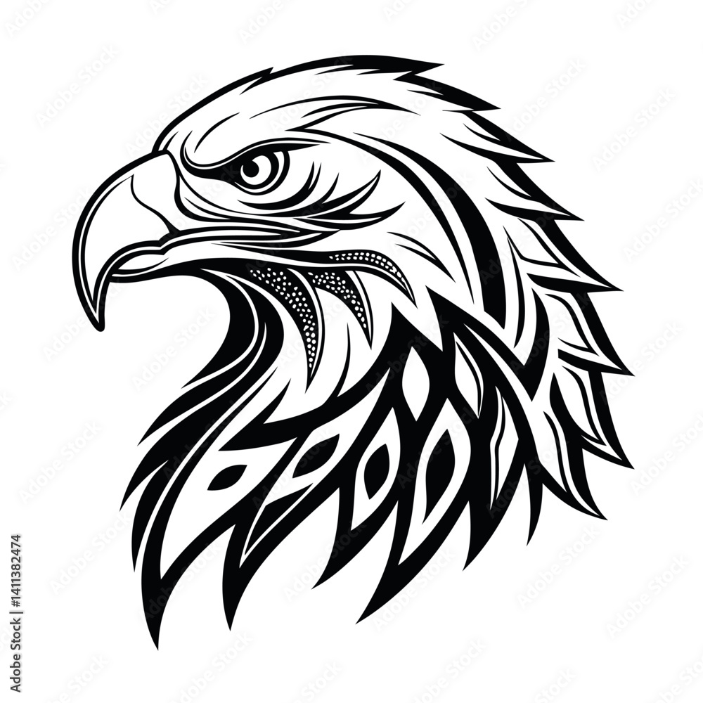 Fototapeta premium Tribal Eagle Head Vector Illustration