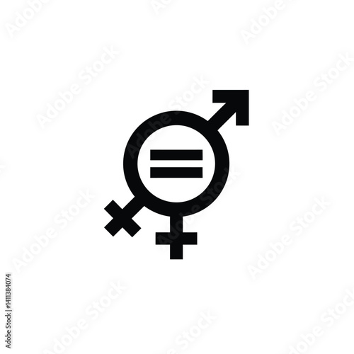 Gender Equality Icon Symbolizing Equal Rights For Men And Women In Vector Format