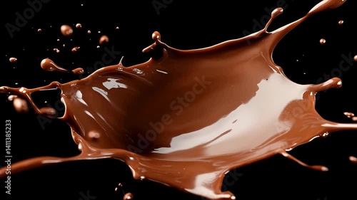 Artistic chocolate splash in midair