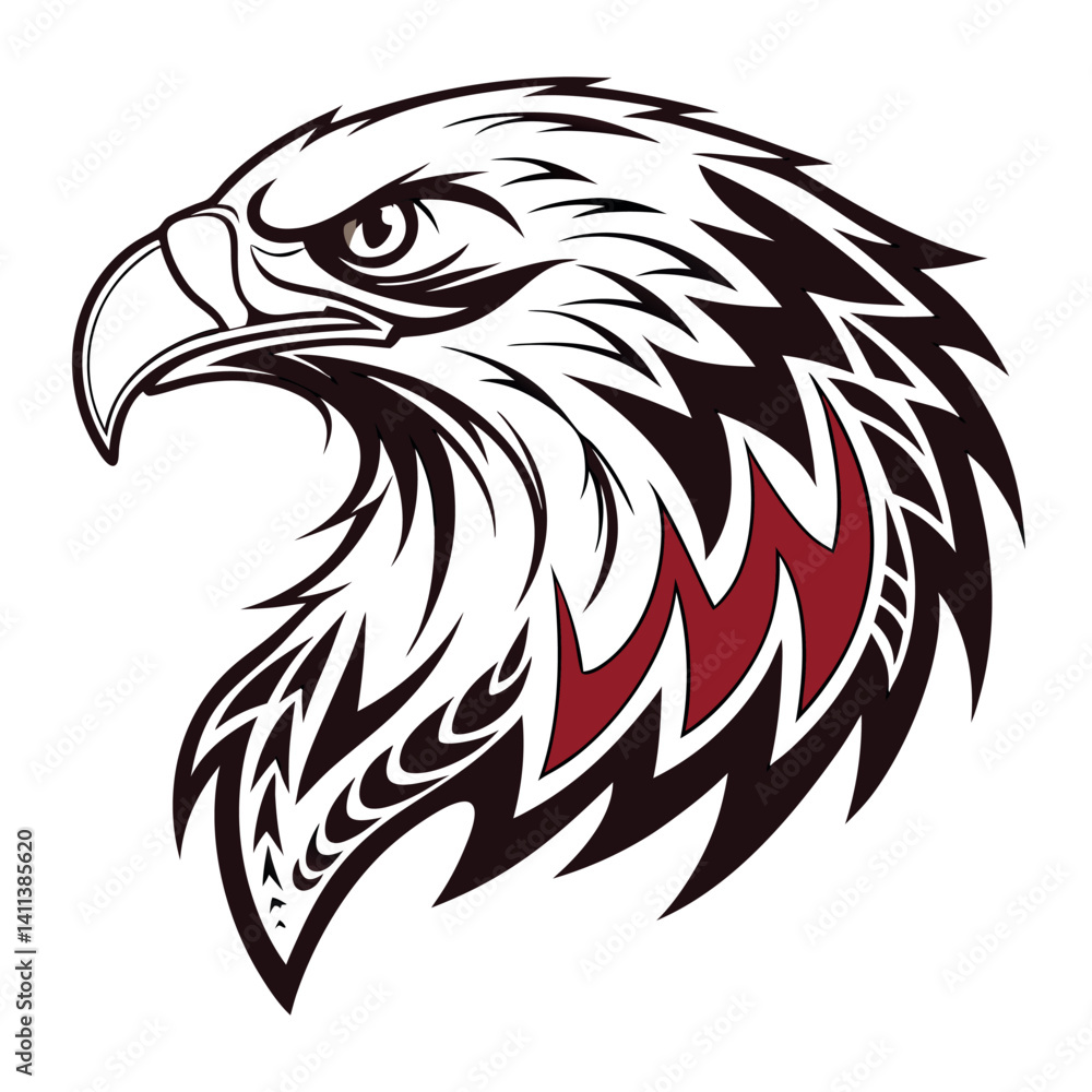 Obraz premium Tribal Eagle Head Vector Illustration