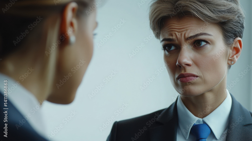 Studio-shot close-up of a banking conflict, young male employee expressing concern Studio-shot close-up of a banking conflict, young male employee expressing concern