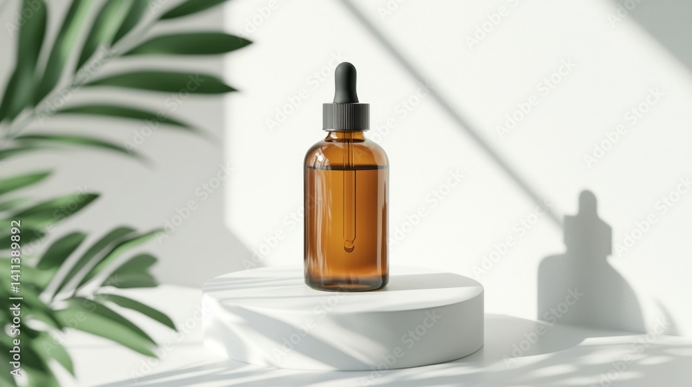 Amber Bottle with Greenery Amber Bottle with Greenery