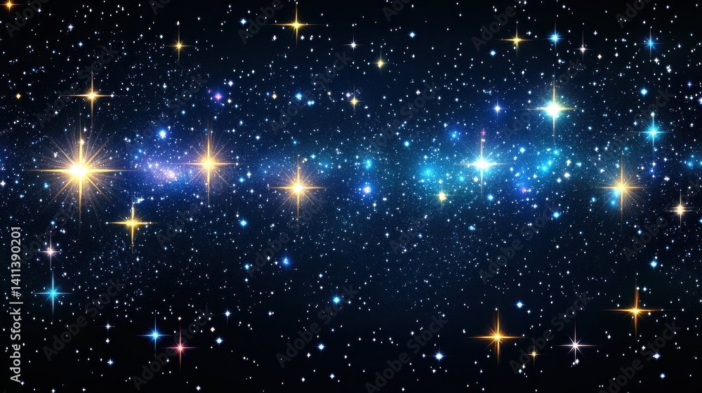 Fototapeta premium A breathtaking view of the galaxy with shimmering stars in a deep night sky.