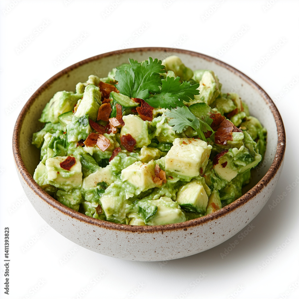 Chunky Guacamole Dip Served in a Rustic Bowl Chunky Guacamole Dip Served in a Rustic Bowl