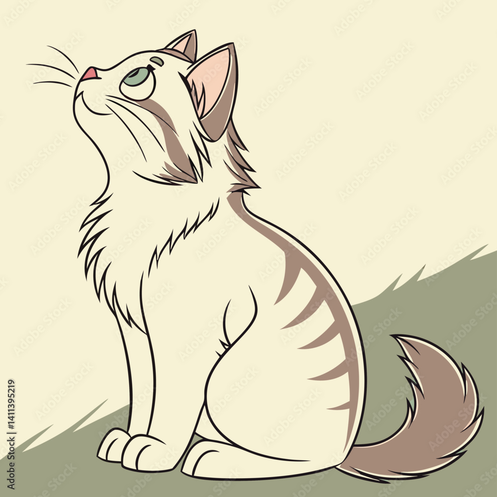 Fototapeta premium Cat love poses silhouette victor design. Adobe Illustrator Nise Artwork.