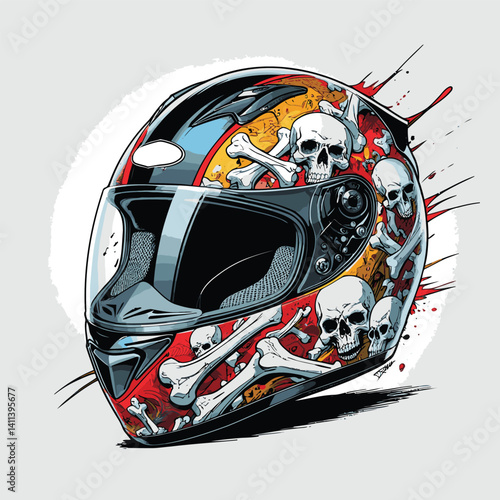 motorcycle helmet vector for graphic design