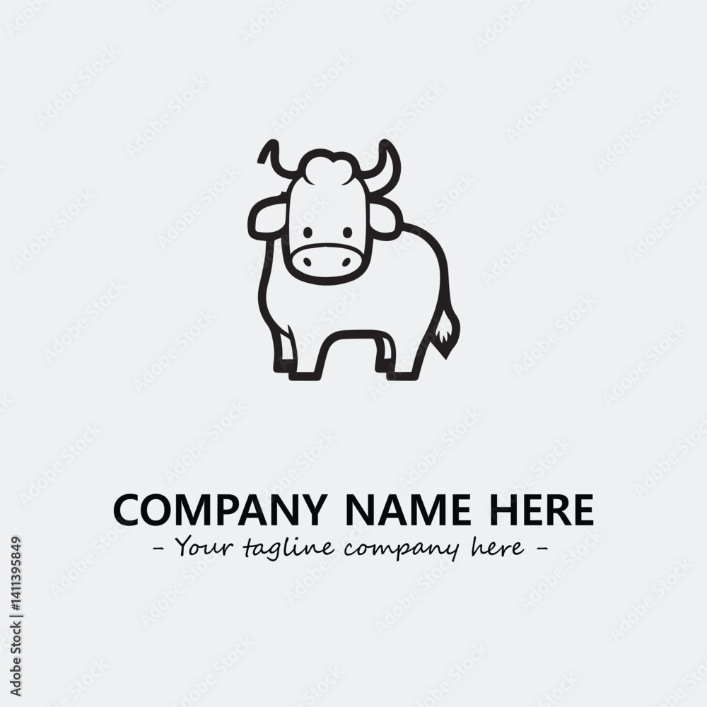 Cow illustration black and white for logo company vector image
Cow illustration black and white for logo company vector image