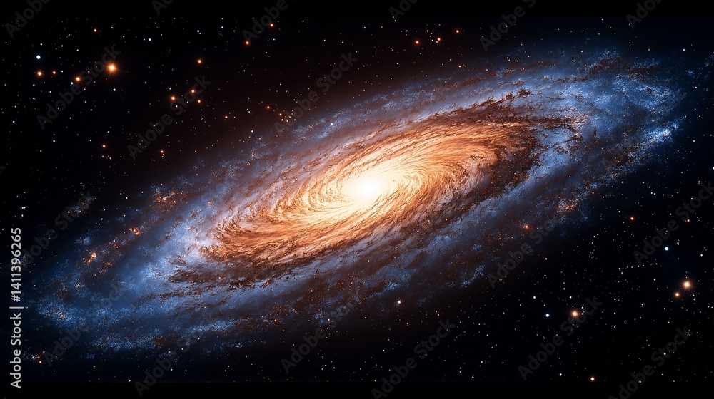 Fototapeta premium Galactic storm forming in deep space with clean black background ultra detailed,generative ai illustration