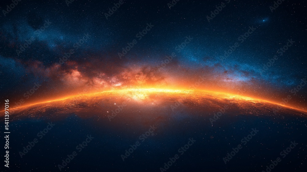 Fototapeta premium High-resolution Milky Way ribbon in space no objects around,generative ai illustration