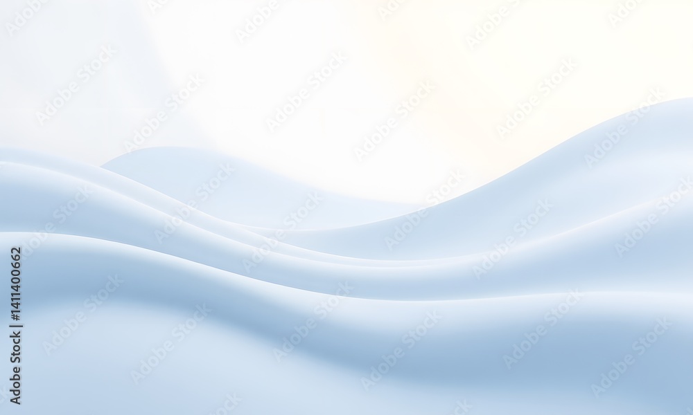 Obraz premium Abstract light blue waves on white background.