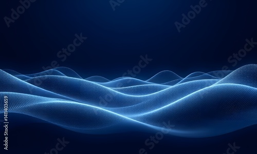 Abstract waves in blue light.
